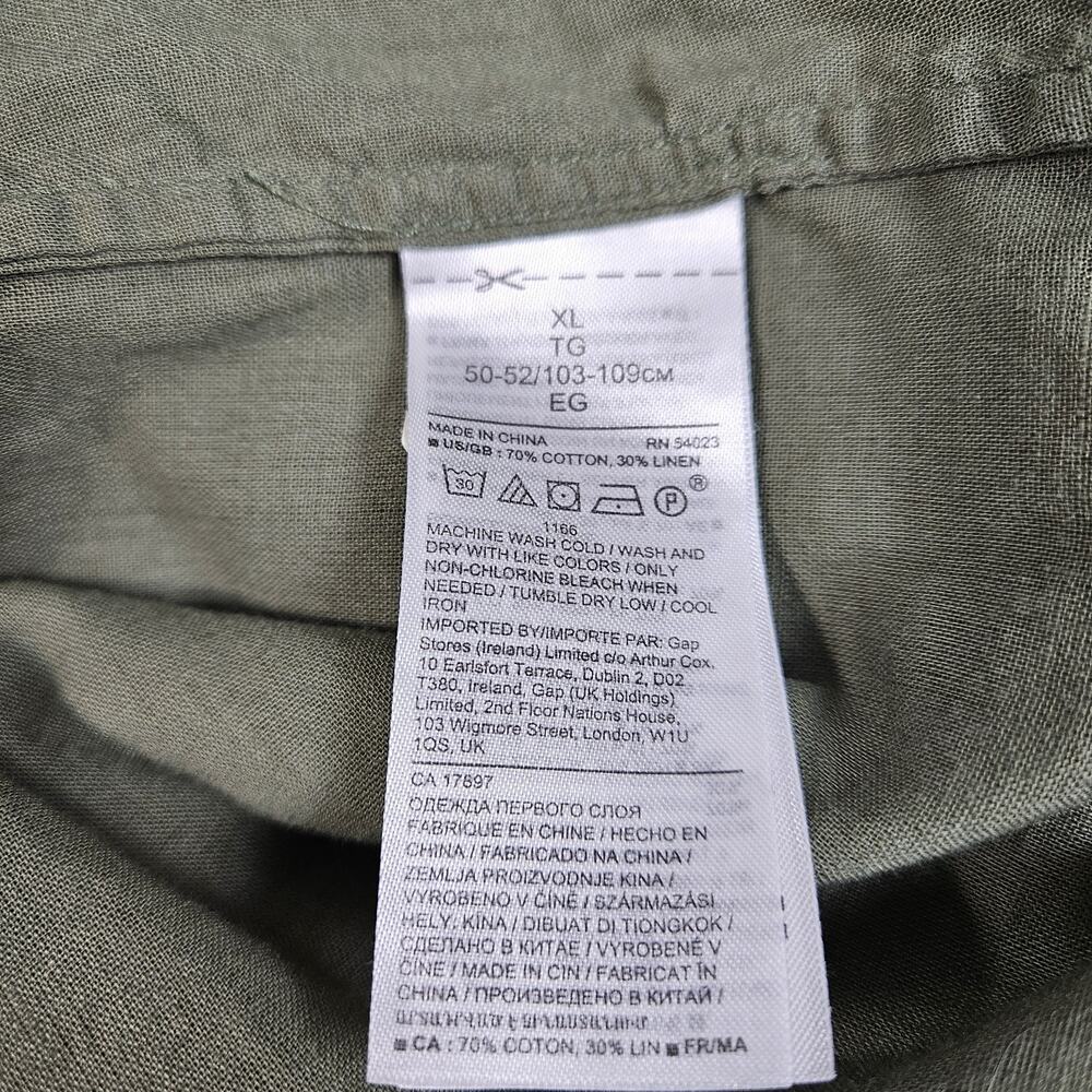 Banana Republic Light Green Peasant Blouse XL Ruffle V-Neck Flowy Draped Top - Picture 4 of 5